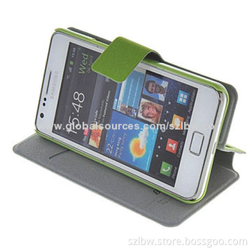 Genuine Folding Leather Mobile Case for Samsung Galaxy Note/i9220/N7000, Note LTE/N7005